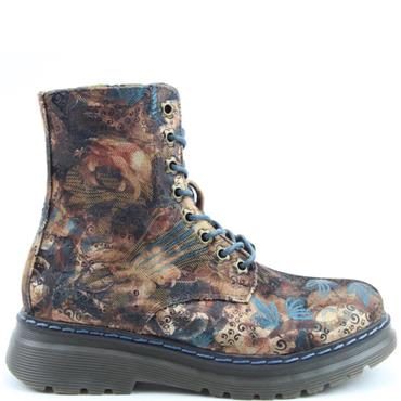 HEAVENLY FEET WOMENS ZIP LACE ANKLE BOOT - BARK VELOUR